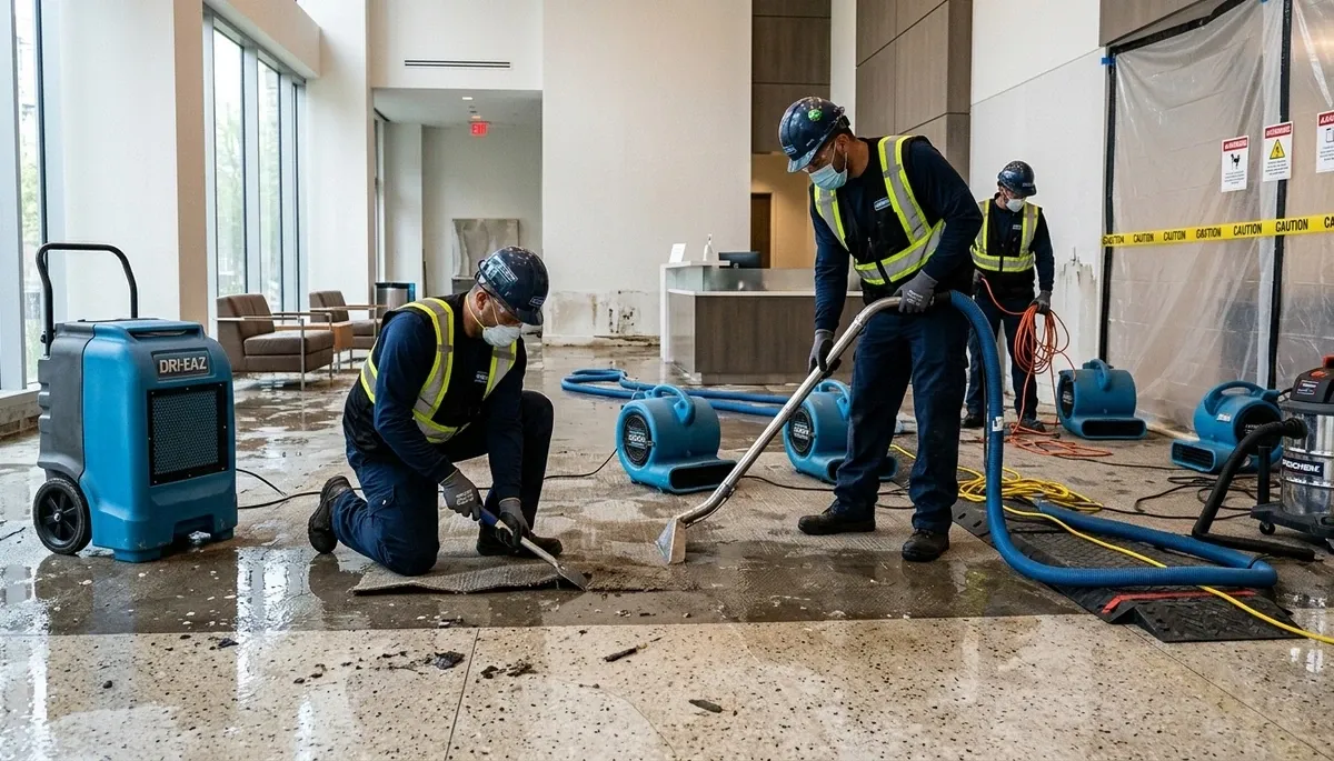 Commercial water damage restoration in Tyler, TX for storm flood and pipe leak cleanup