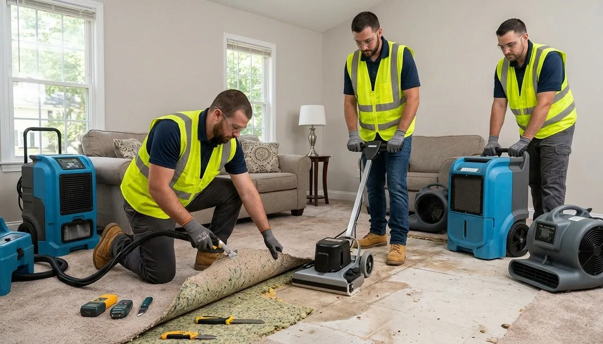 Water damage restoration team serving Tyler, TX for emergency home flood cleanup