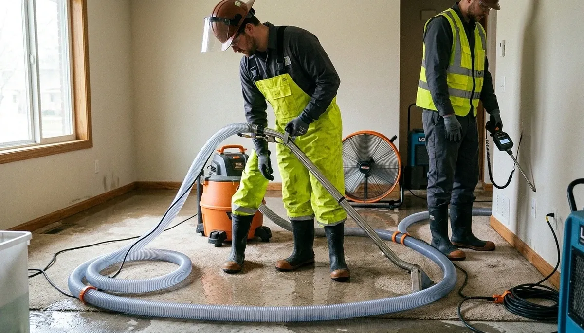 Water damage team providing emergency water removal in Tyler, TX for flooded homes