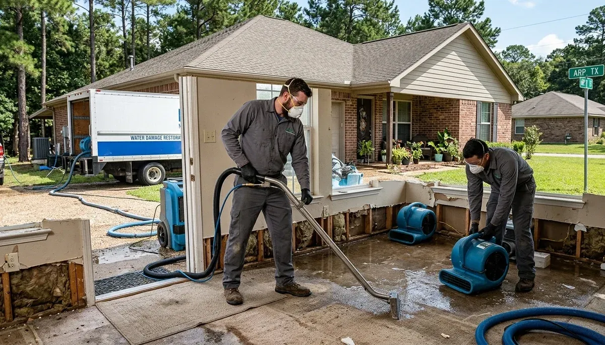 Water damage restoration team serving Tyler, TX for residential and commercial property cleanup