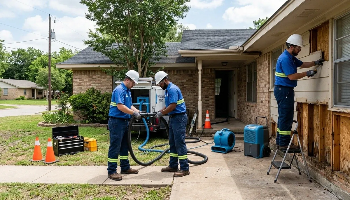 Water damage restoration team serving Tyler, TX for emergency cleanup and repair