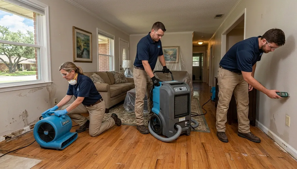 Water damage restoration team serving Tyler, TX for fast water extraction and cleanup