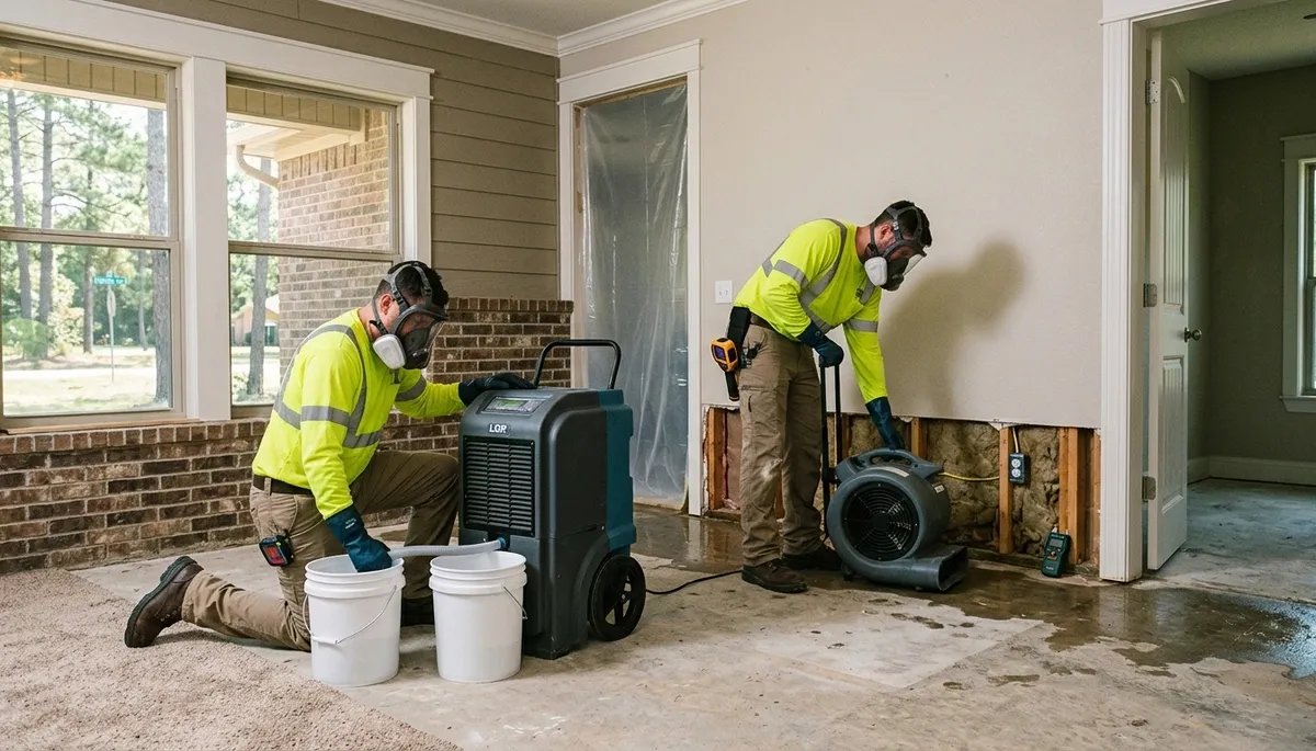 Water damage restoration team serving Tyler, TX for emergency water cleanup and repair