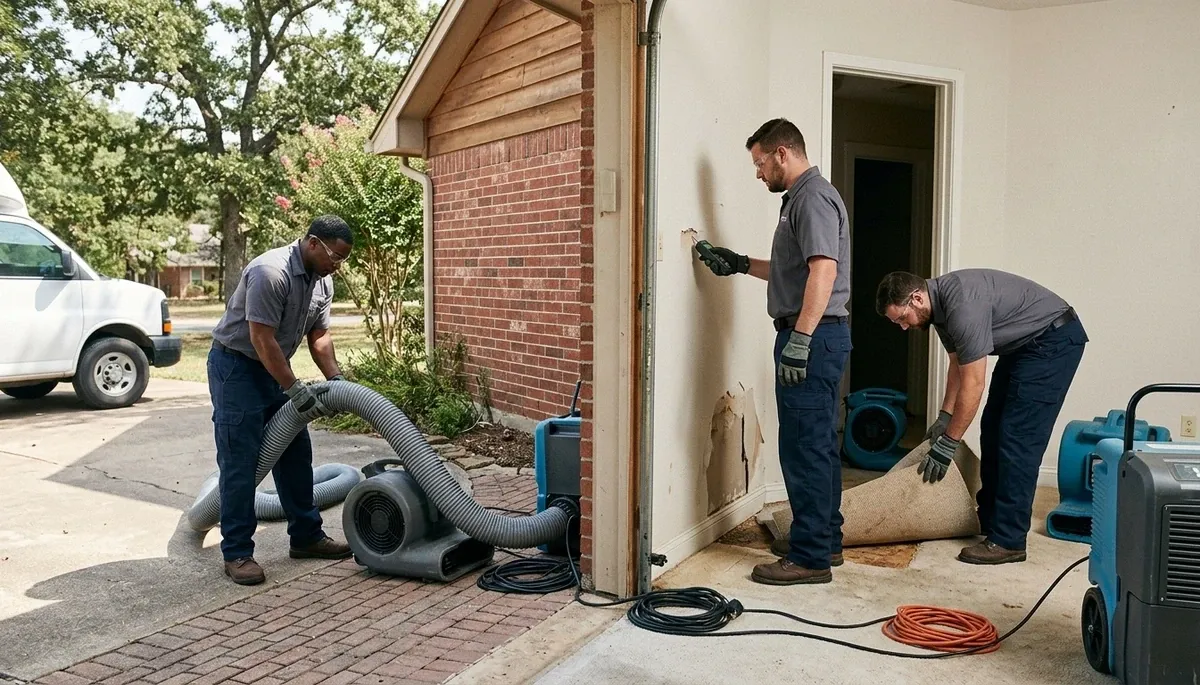 Water damage restoration team serving Tyler, TX with professional cleanup and repair services