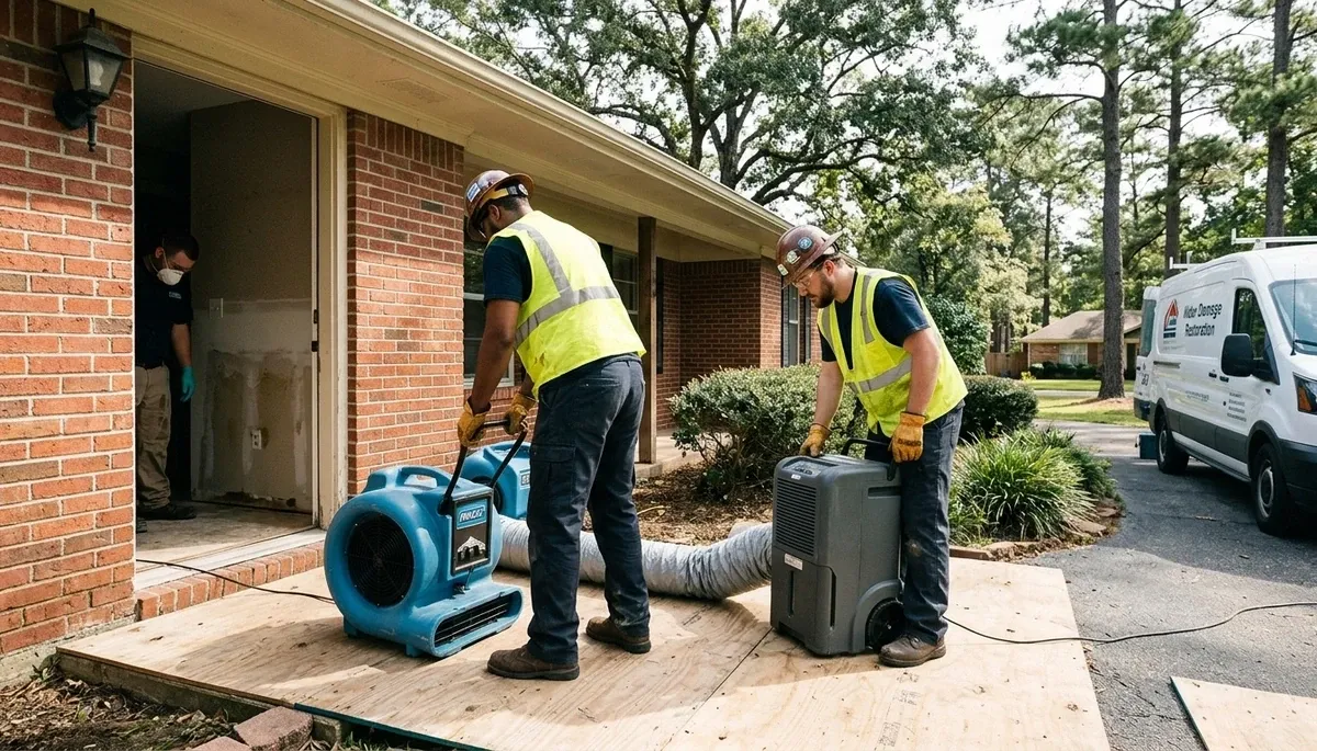 Water damage restoration team serving Tyler, TX with professional cleanup and drying services
